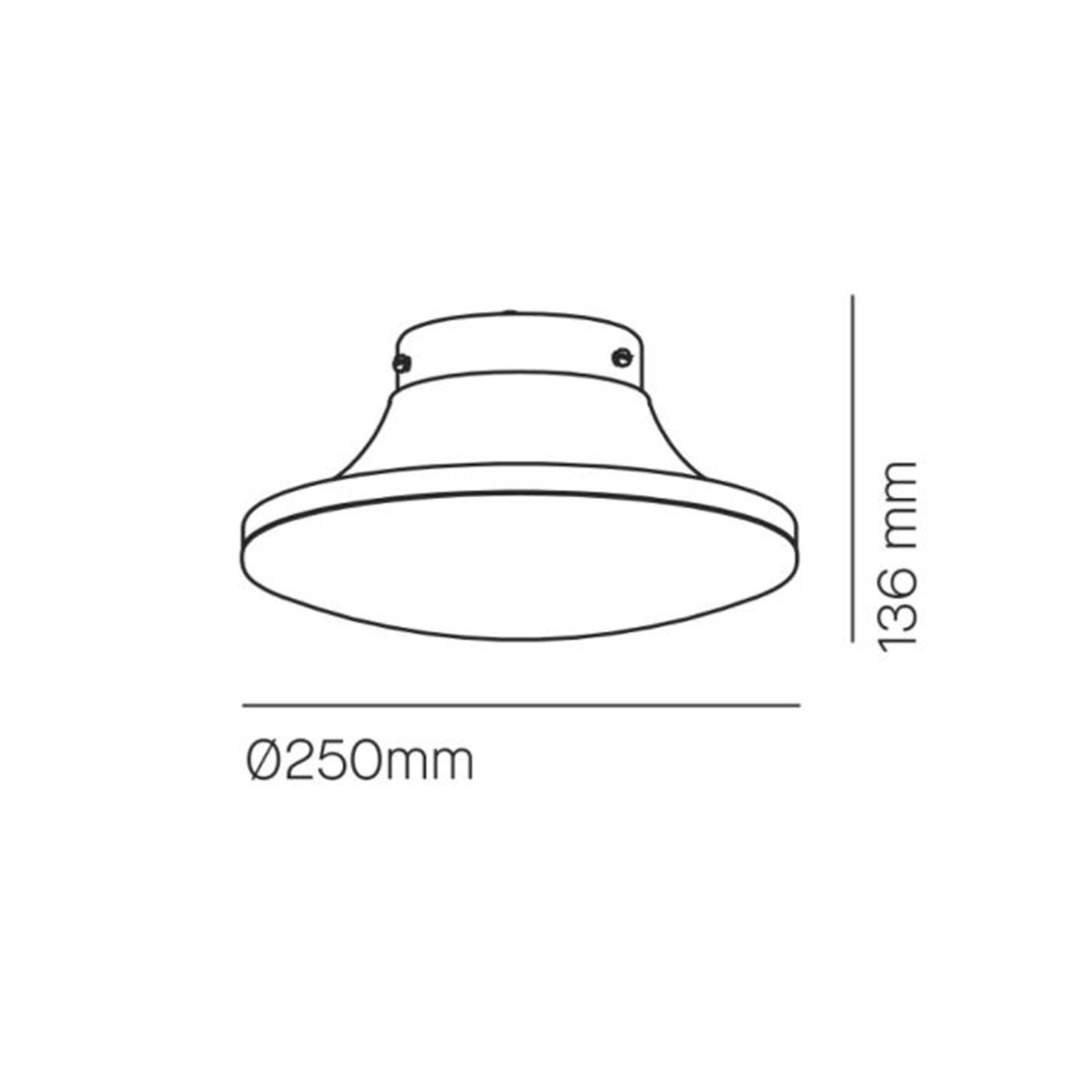 Milan Geyser Wand- / Deckenleuchte, Maßzeichnung