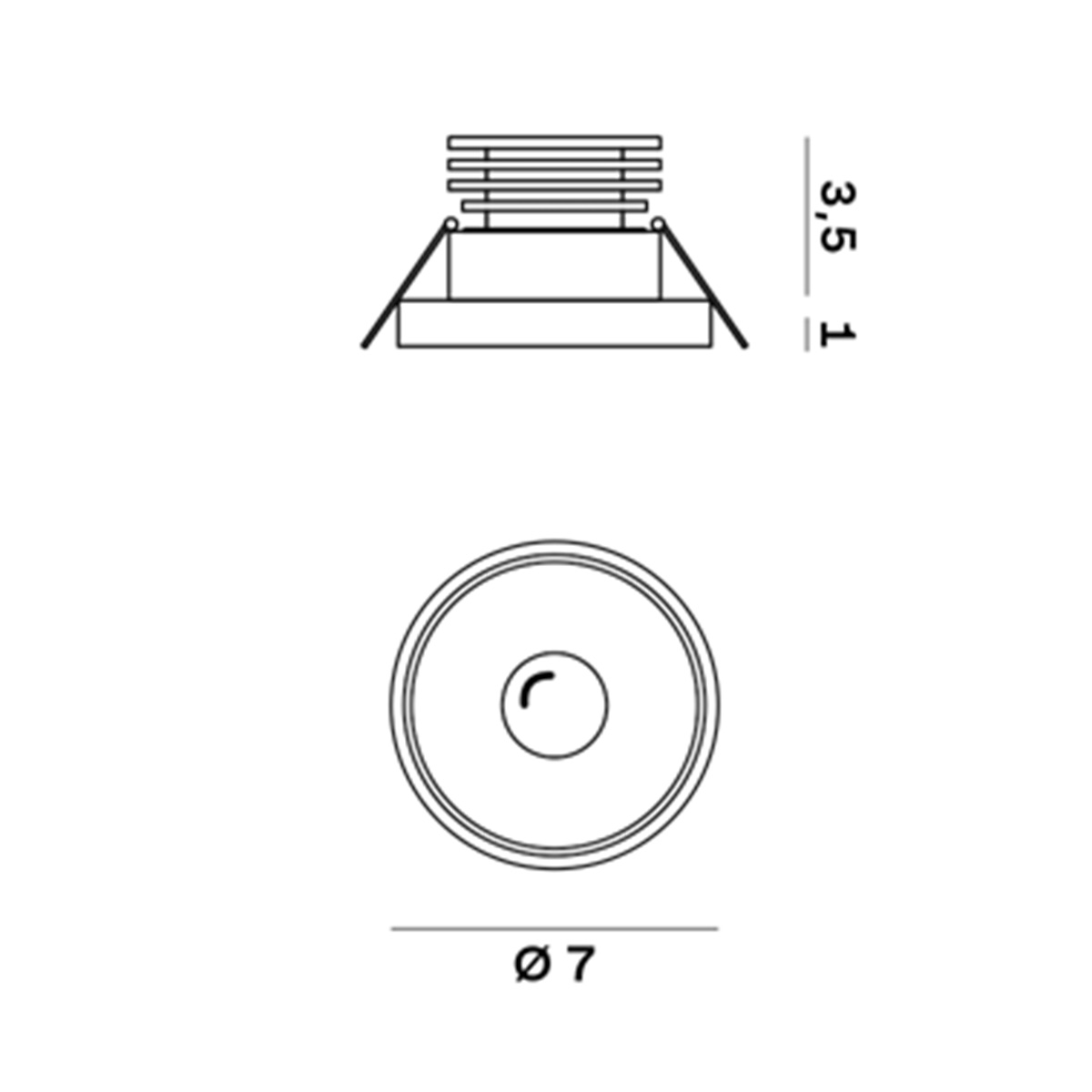 Eye R1 LED Deckeneinbaustrahler, 2700 K