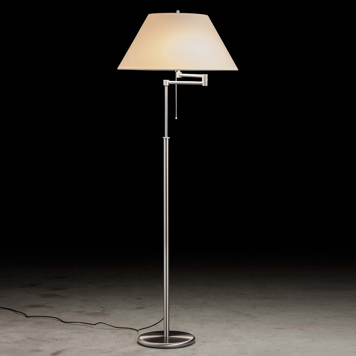 Holtkötter 2541 Stehleuchte, Nickel matt, Chintz champagner