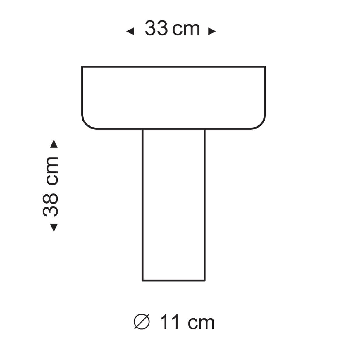 Secto Design Teelo 8020 Tischleuchte, Maßzeichnung