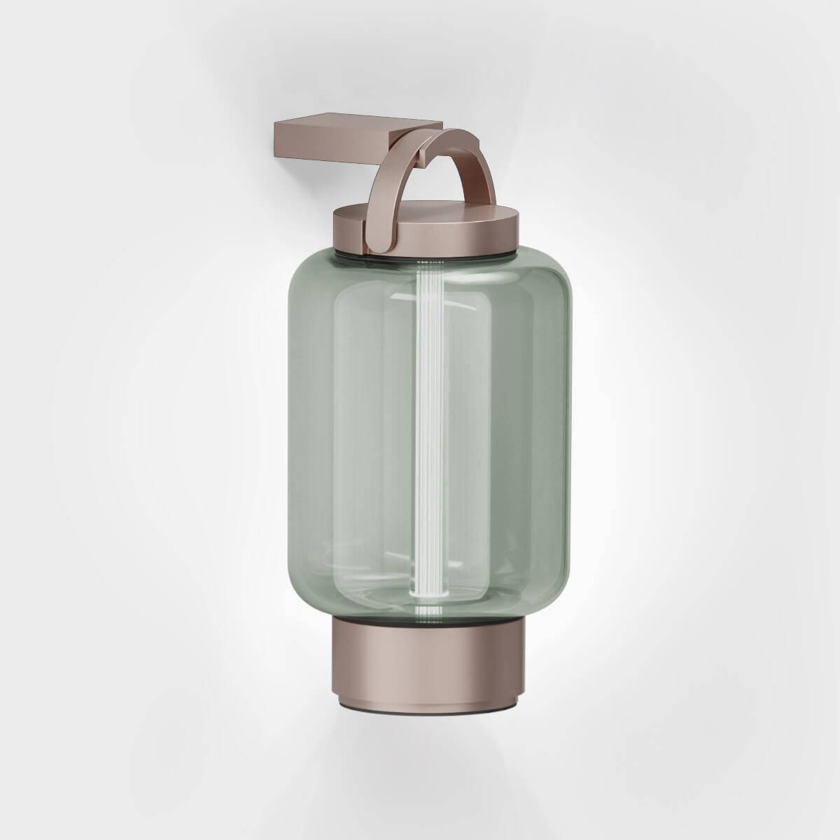 IP44.DE Qu LED Akkuleuchte mit Hook Wandhalterung, bright bronze (Bronze), Glas: Jade