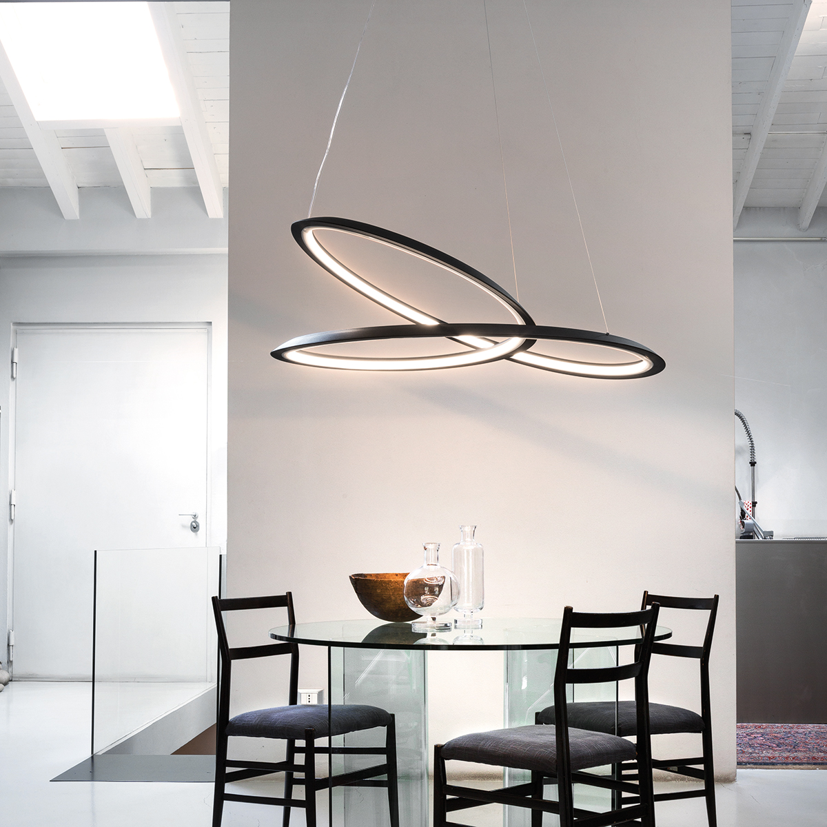 Nemo Kepler LED Sospensione Downlight, mattschwarz