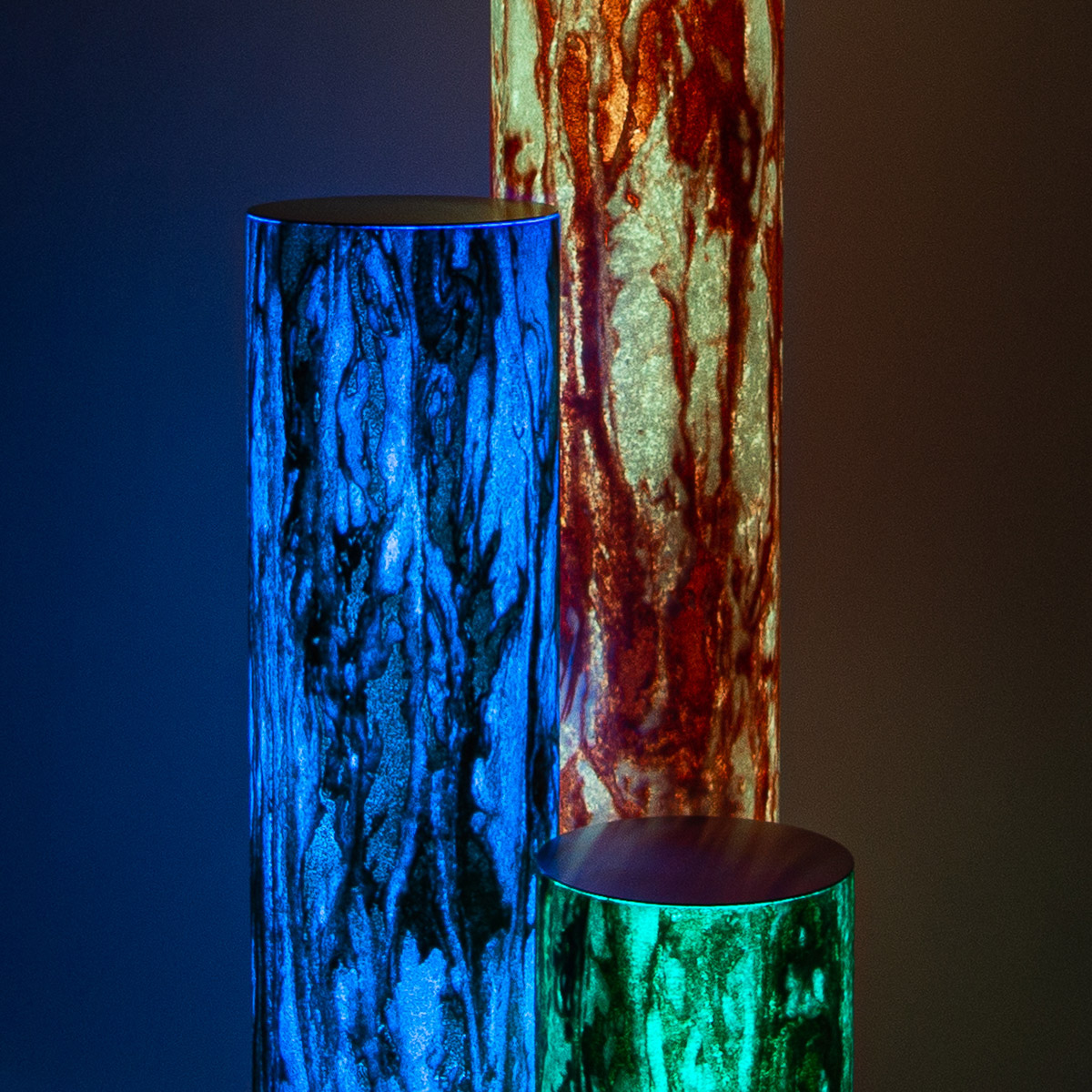 Epstein-Design Apollo Sahara RGBCCT-LED Stehleuchte / Lichtsäule mit ZigBee, Leuchtenfamilie, Sandstein