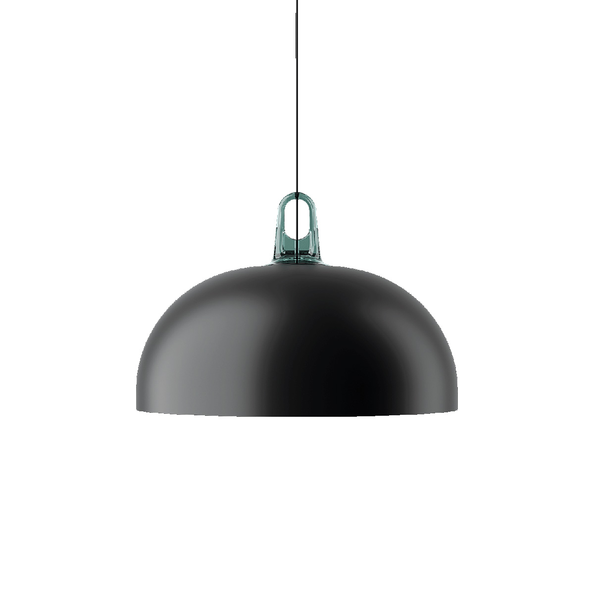 Lodes Jim Dome Pendelleuchte, türkis / schwarz matt