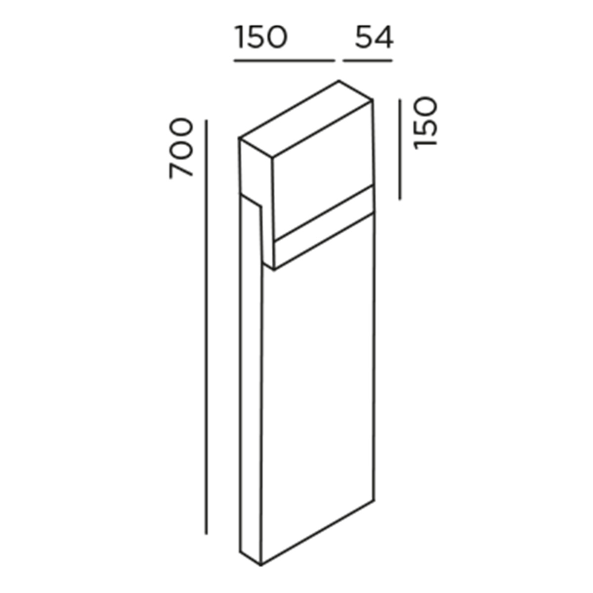 IP44.DE Li.4 LED Pollerleuchte, Maßzeichnung