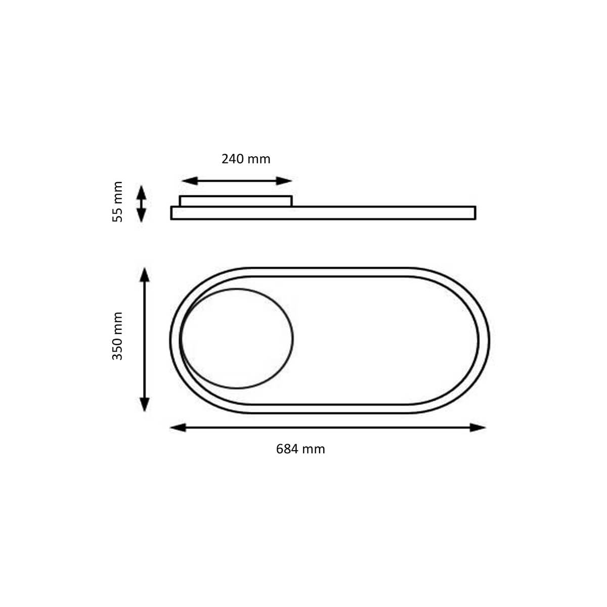 Knapstein Rike LED Deckenleuchte, Maßzeichnung
