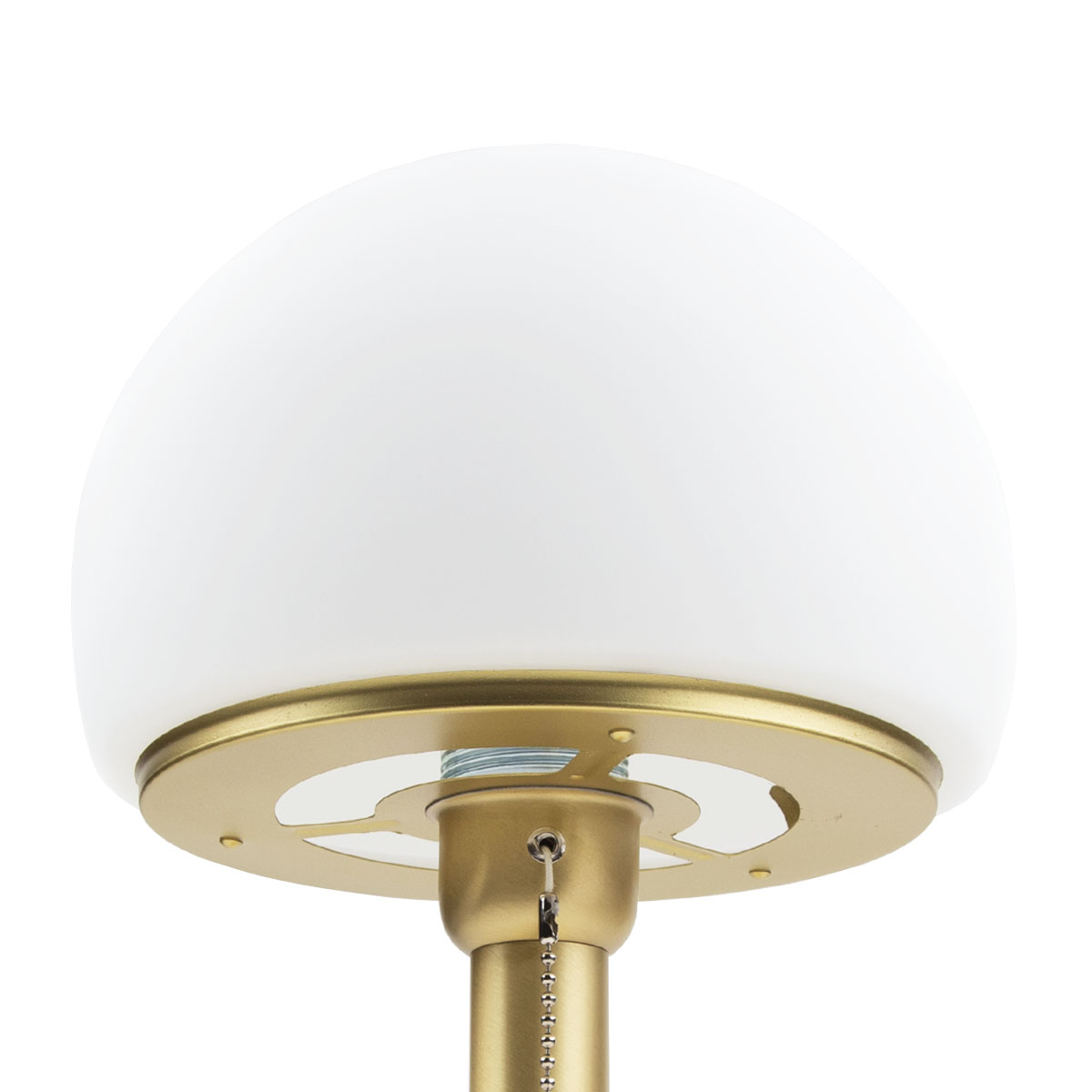 Busch Leuchten GmbH 636 Glas Tischleuchte, Messing matt, Zugschalterkette