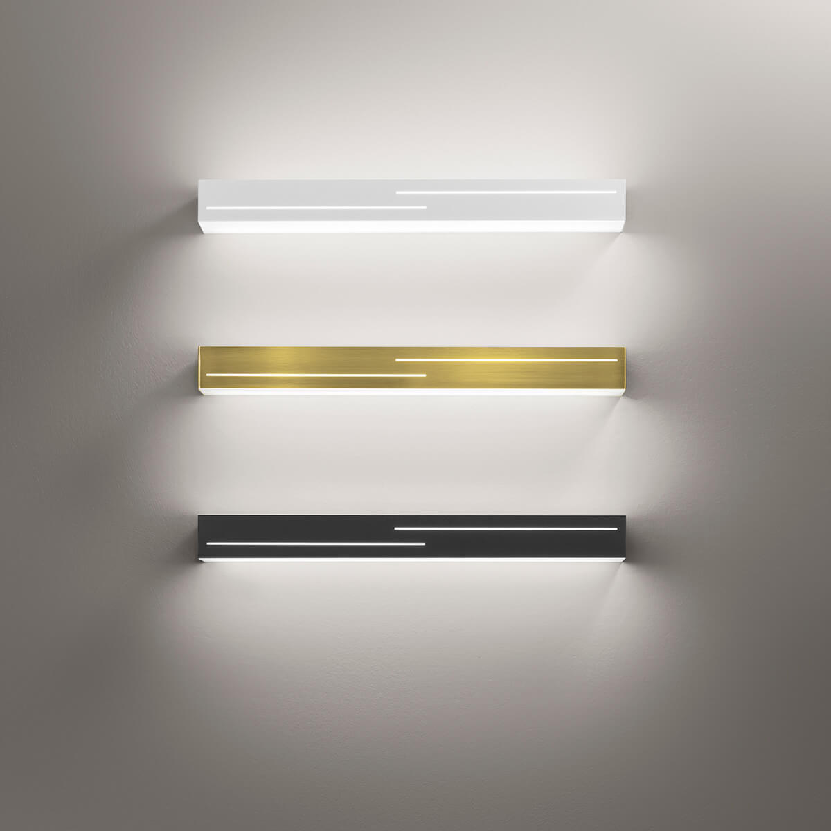 Fabas Luce Banny LED Wandleuchte Up & Down, Länge: 50,5 cm, weiß,  Messing satiniert und anthrazit