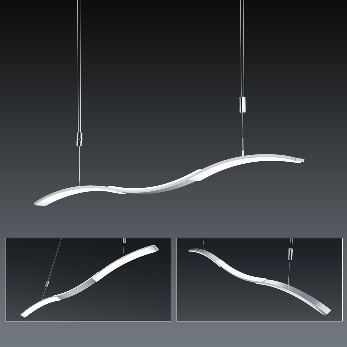 Bankamp Wave II Pendelleuchte, Nickel matt / Chrom