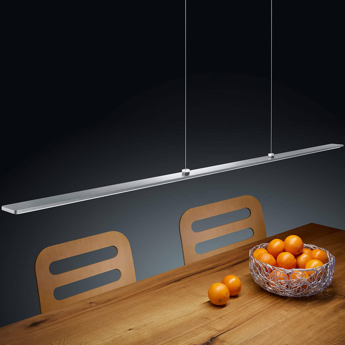 Helestra Lexx Pendelleuchte mit Casambi-Modul, Nickel matt