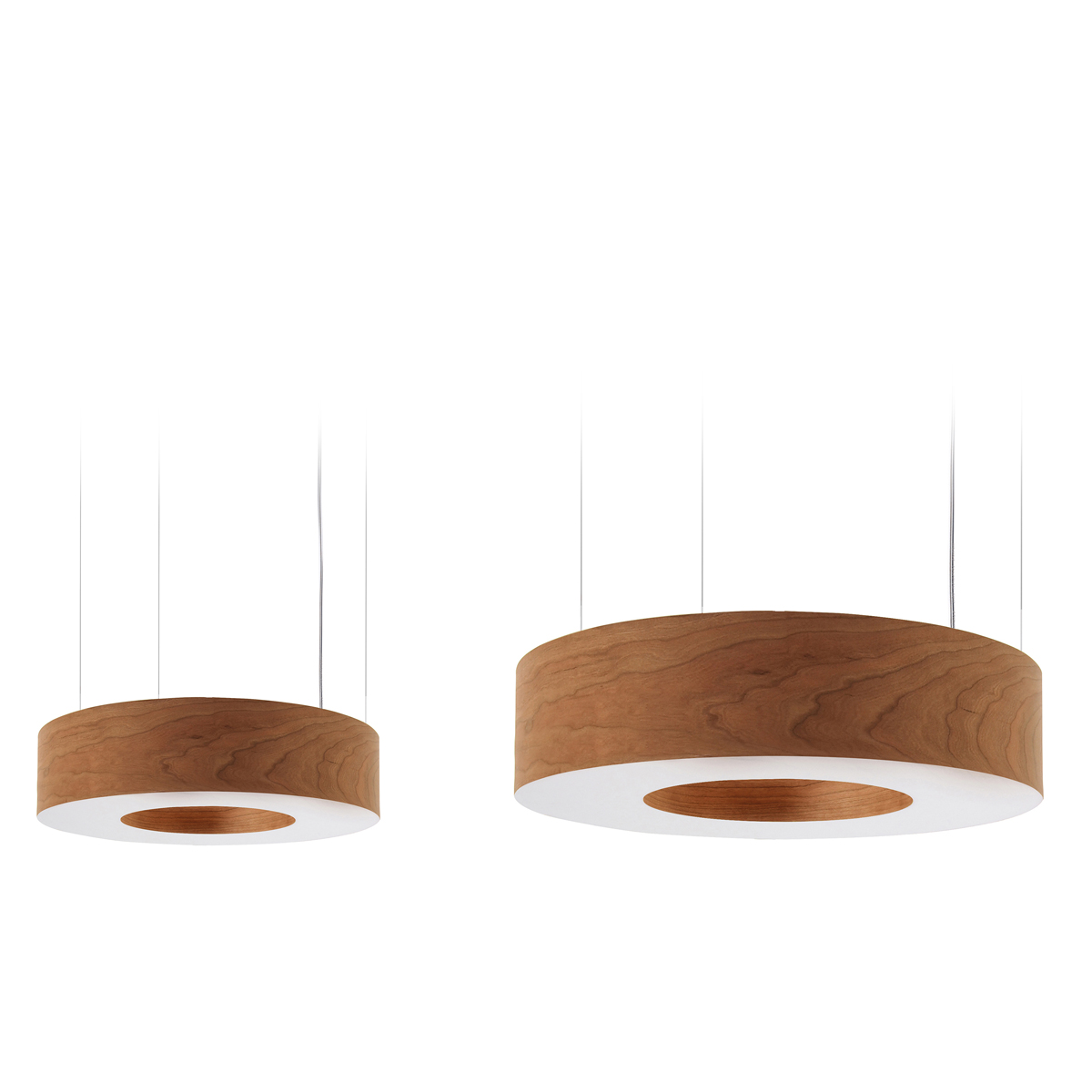 LZF Lamps Saturnia Medium LED Pendelleuchte, Kirsche, und LZF Lamps Saturnia Small LED Pendelleuchte, Kirsche