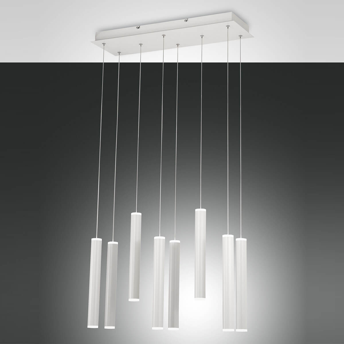 Fabas Luce Prado LED Pendelleuchte, 8-flg., weiß