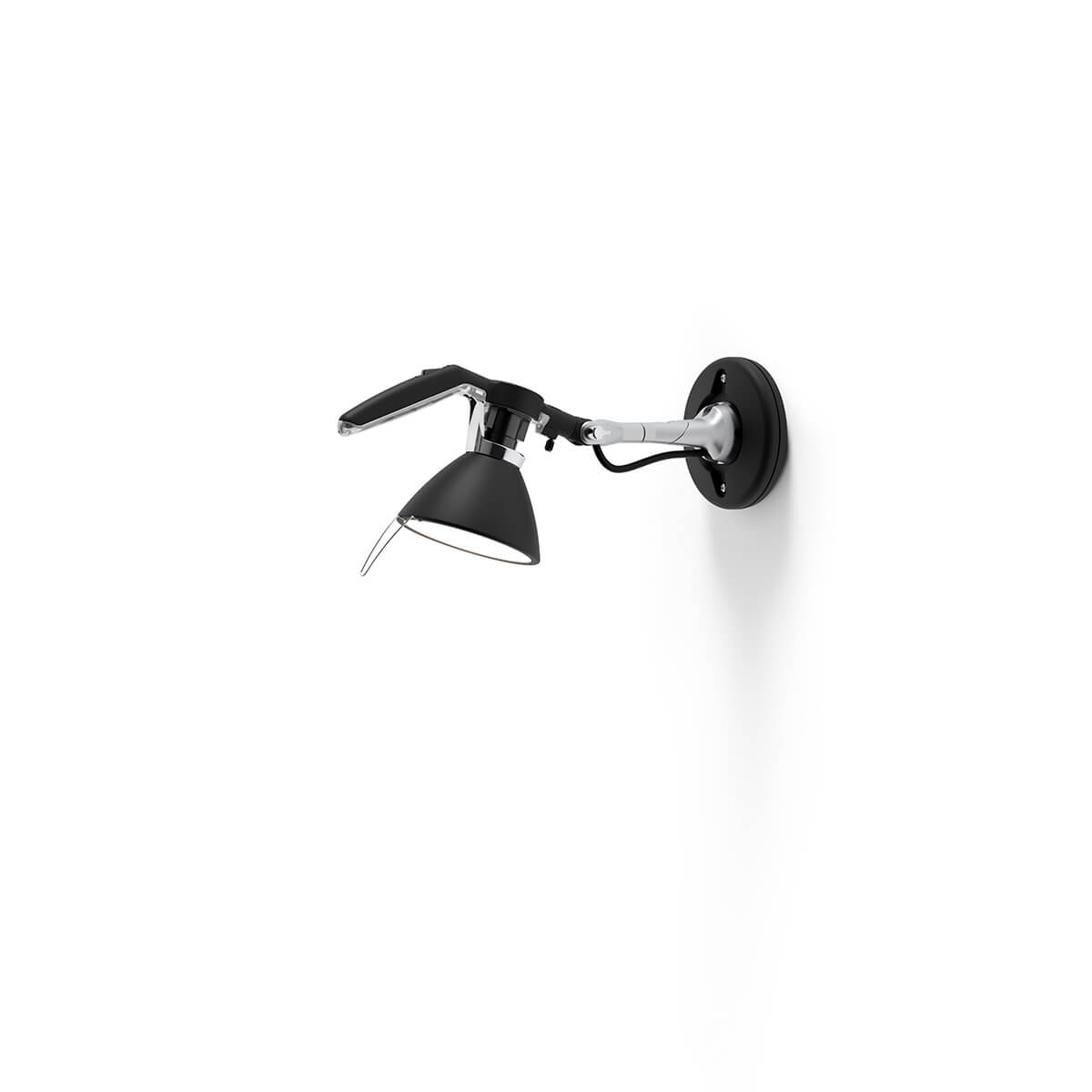 Luceplan Fortebraccio Spot Parete, Ø: 11 cm, soft-touch schwarz