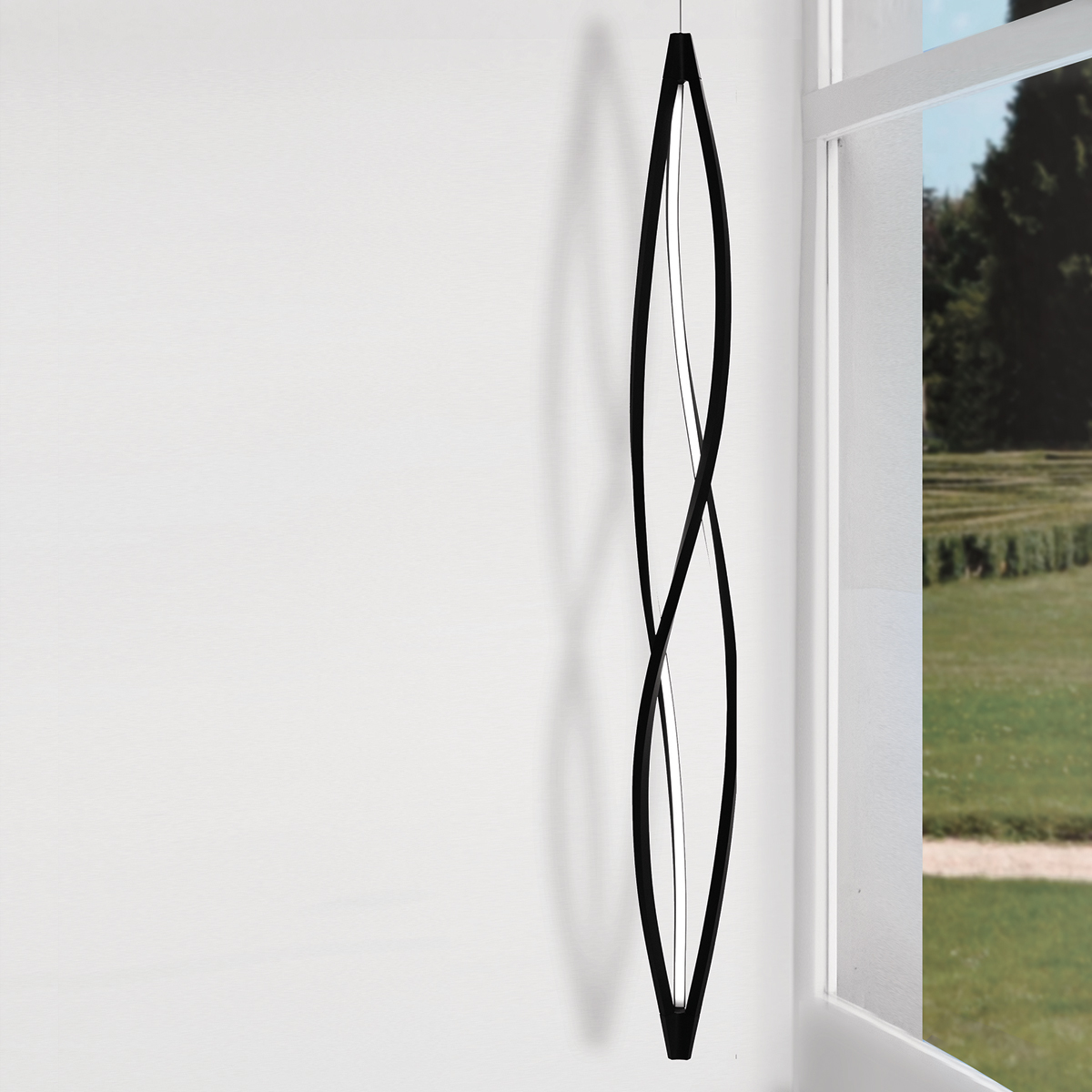Nemo In The Wind Vertical LED Sospensione, schwarz matt