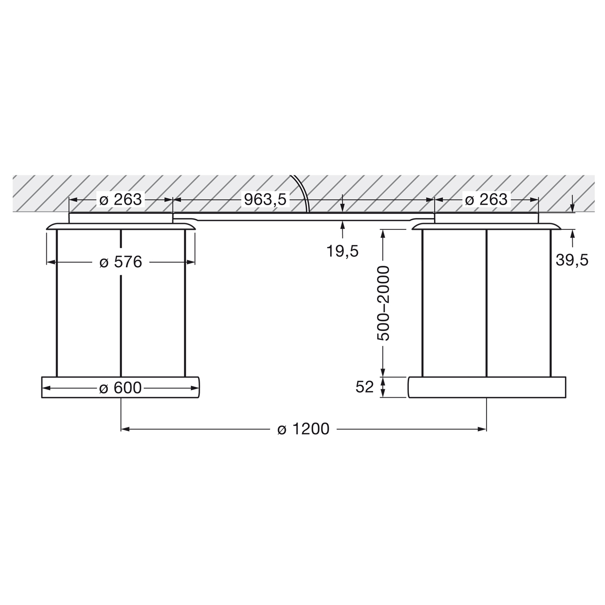 Occhio Mito sospeso due 60 var narrow LED Pendelleuchte, variabel, Maßzeichnung