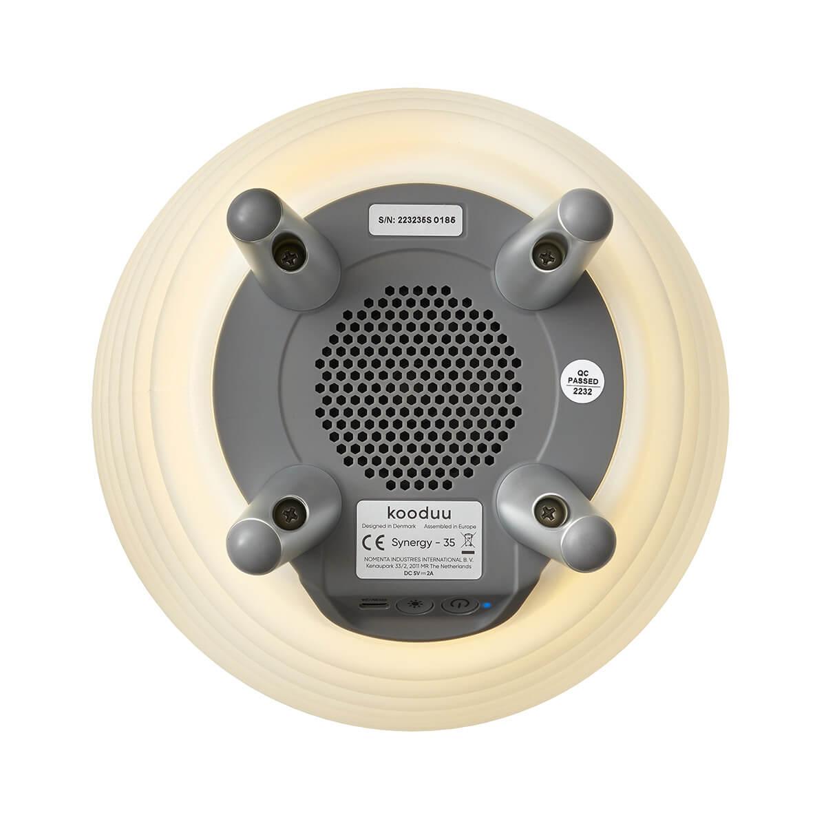 Kooduu Synergy 2.0 LED Akkuleuchte, Bluetooth Lautsprecher & Weinkühler, 35 (small, Höhe: 41 cm), Boden mit Lautsprecher, Bedienfeld und USB-C-Anschluss