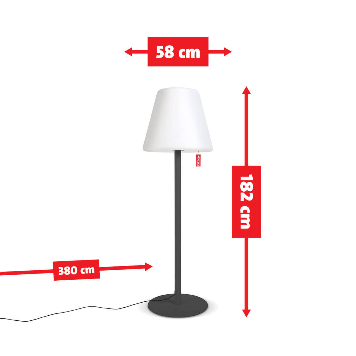 Fatboy Edison the Giant LED Stehleuchte, Maßzeichnung