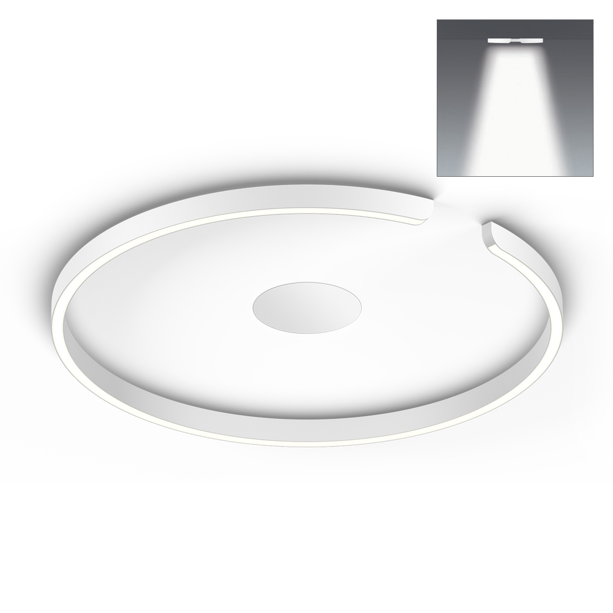 Occhio Mito soffitto 60 flat narrow LED Deckenleuchte, weiß matt