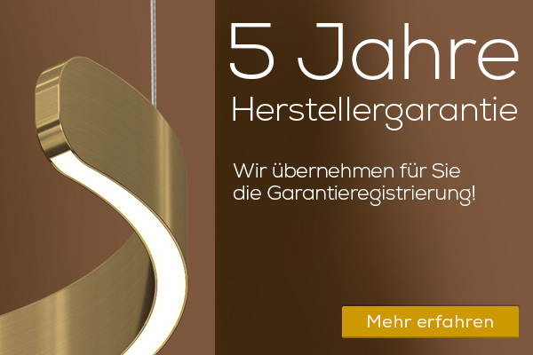 5 Jahre Herstellergarantie auf Occhio Leuchten. Leuchtenland übernimmt die Garantieregistrierung kostenlos!