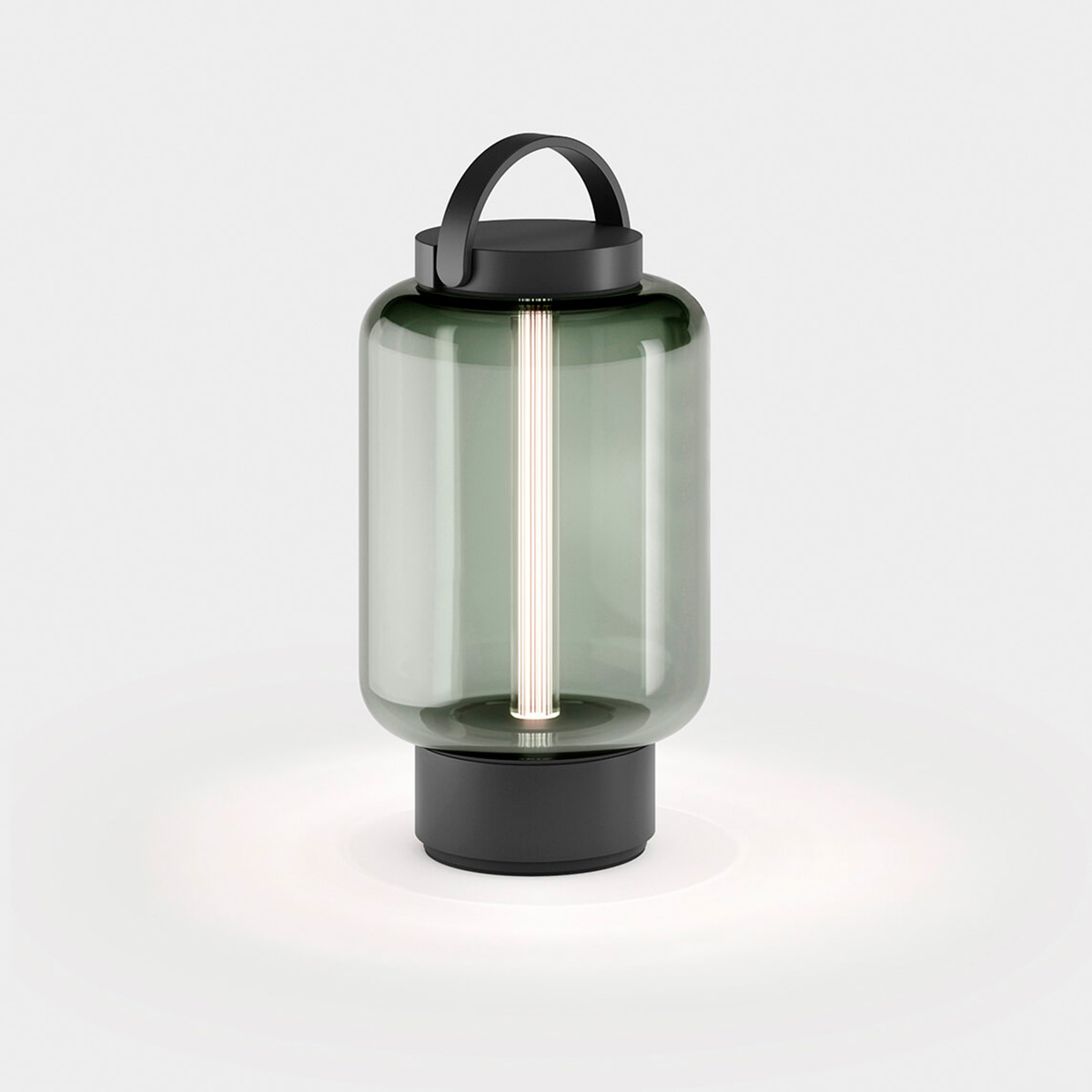 IP44.DE Qu LED Akkuleuchte, jet black (schwarz), Glas: Jade