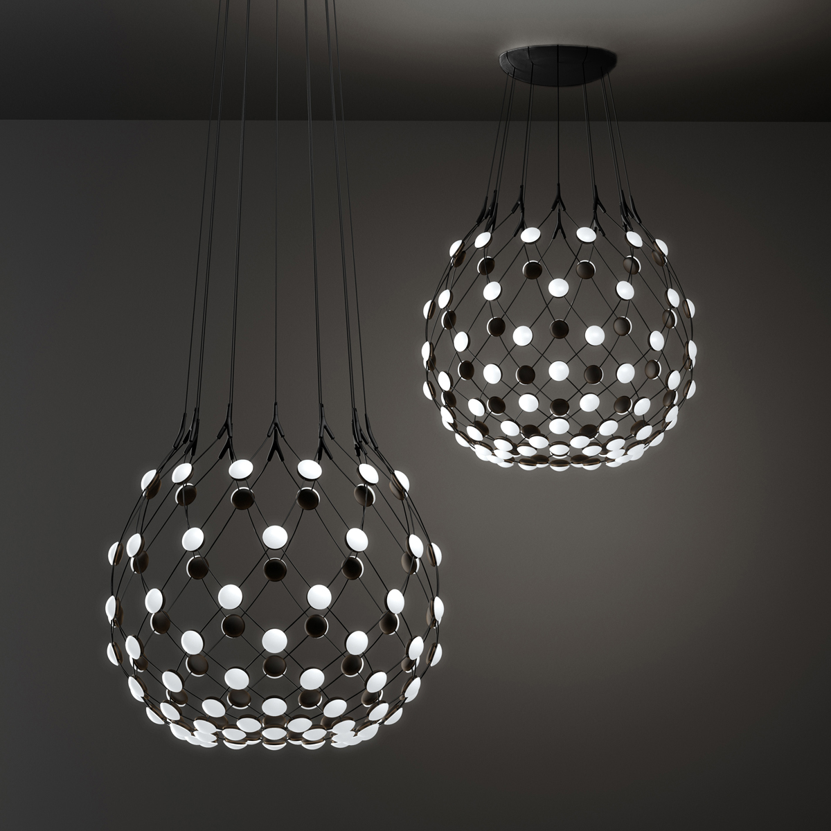 Luceplan Mesh Wireless LED Sospensione, Ø: 80 cm und Ø: 100 cm