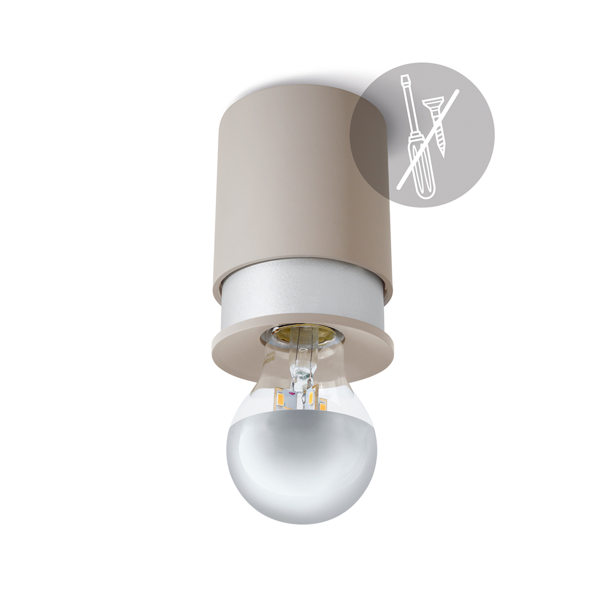Twister Lighting Twister Living Wand- / Deckenleuchte, sandfarben (Leuchtmittel nicht inbegriffen)