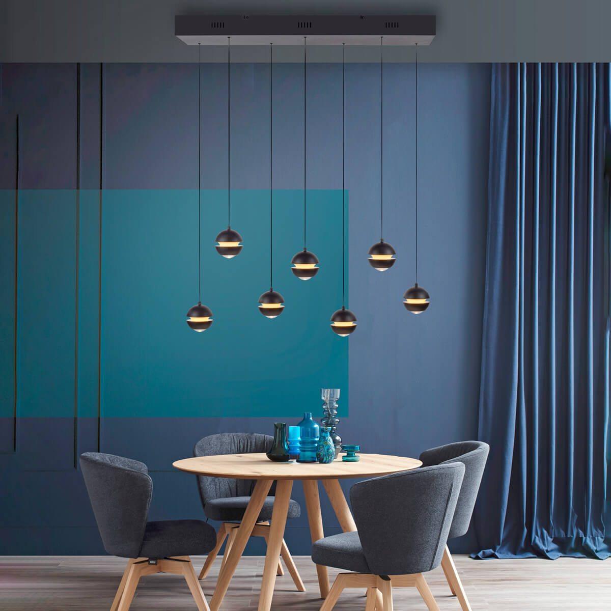 Lini LED Pendelleuchte, 7-flg.