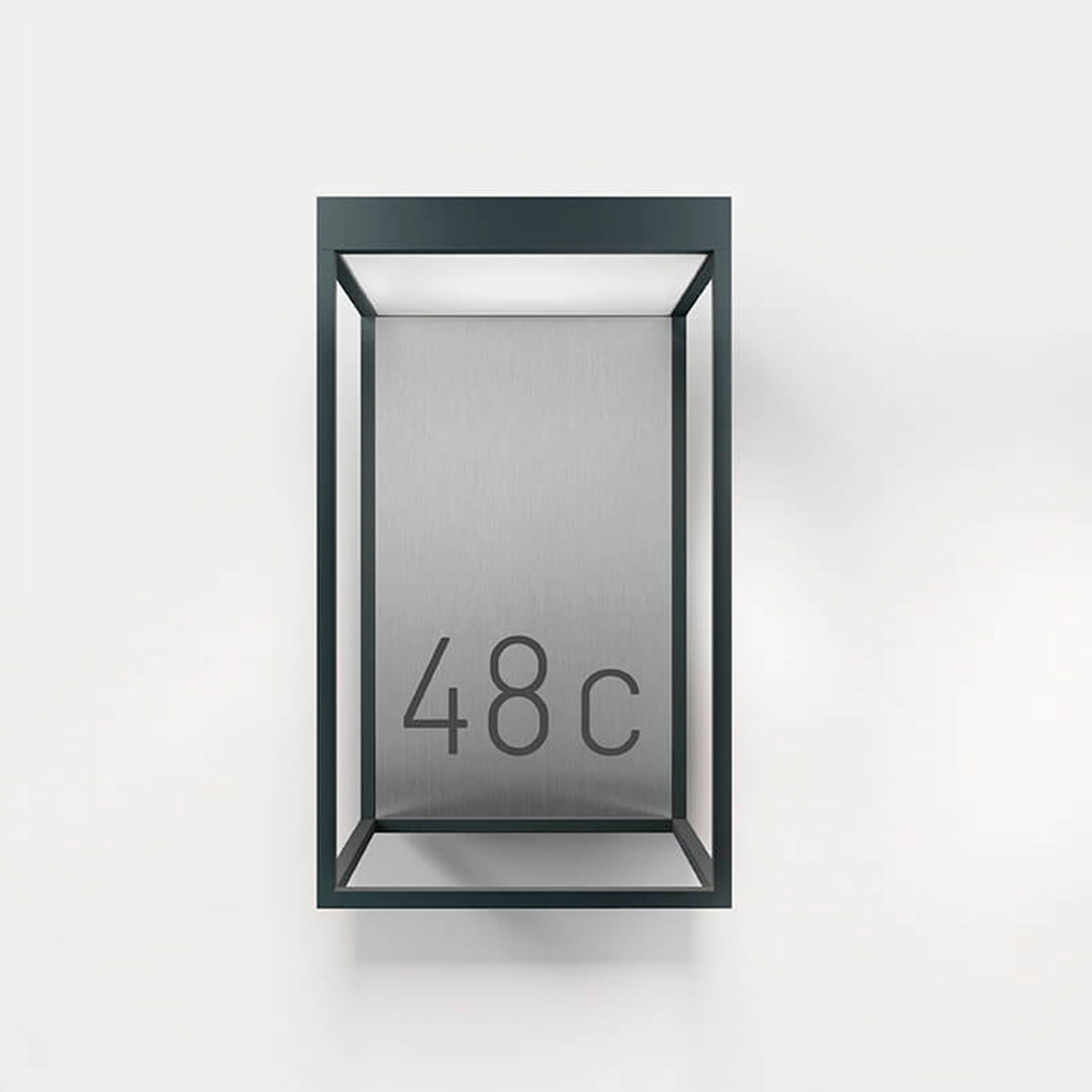 IP44.DE Gic number LED Außenwandleuchte, anthrazit, Cover: Edelstahl gebürstet