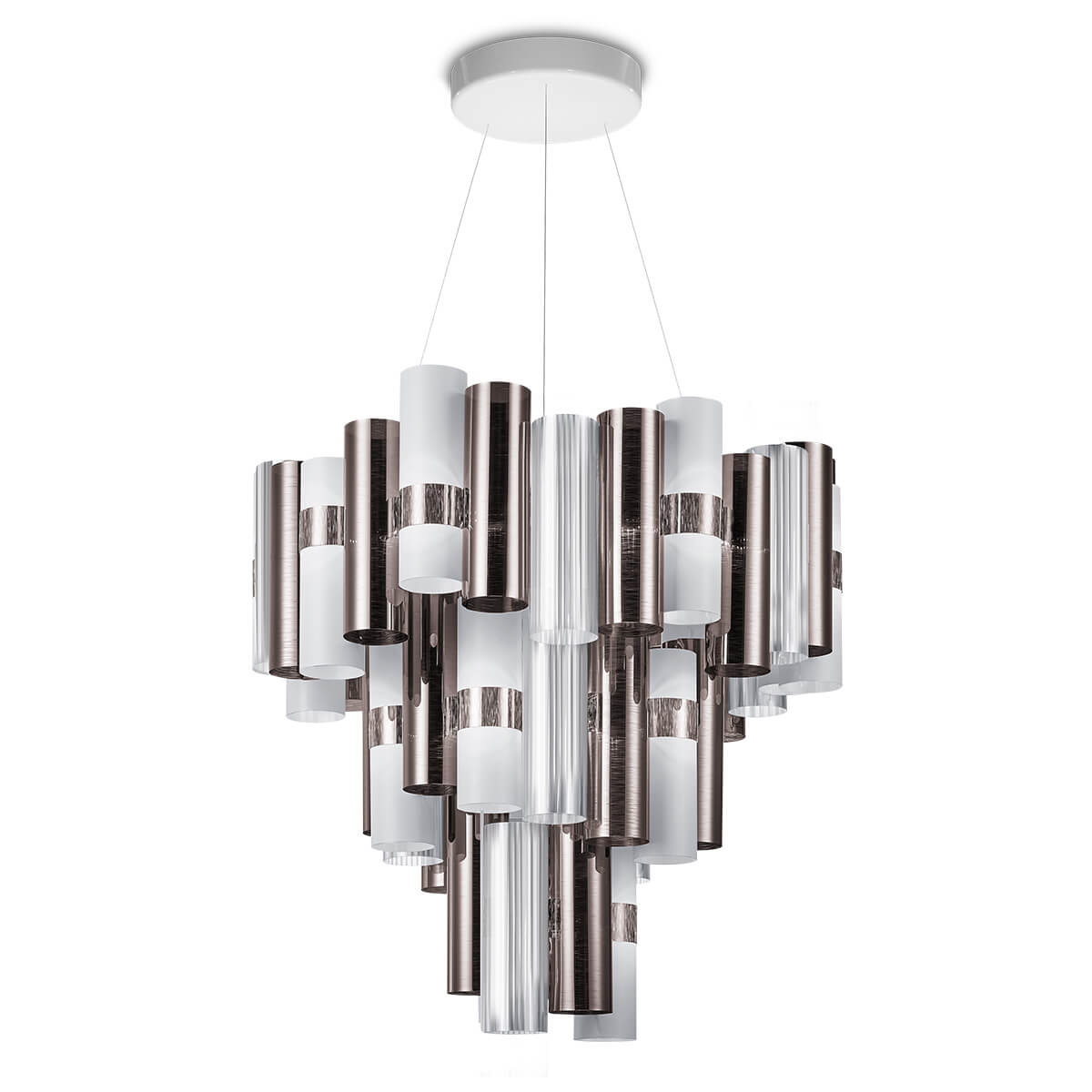 Slamp La Lollo LED Suspension XL, pewter (Zinn/weiß)