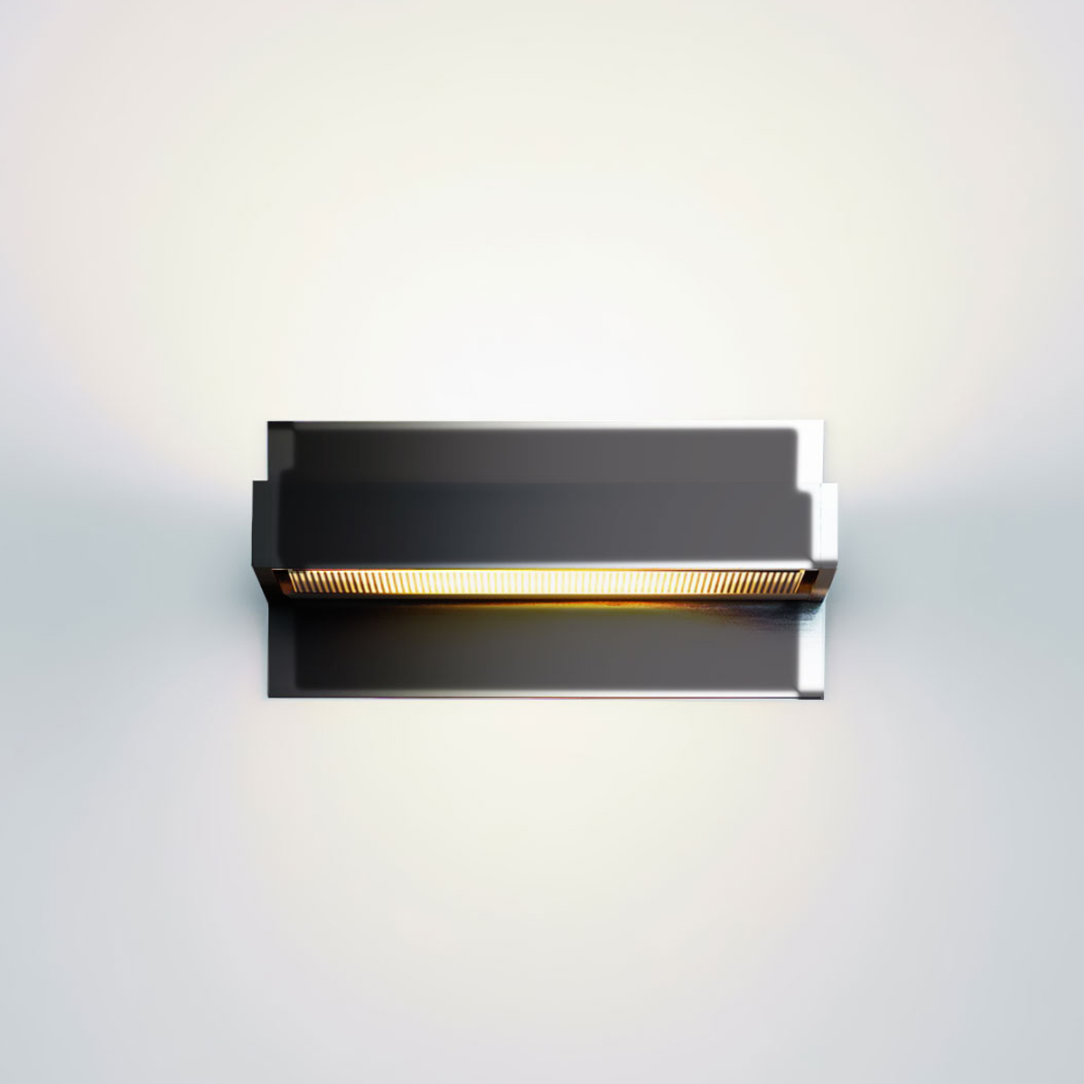 Serien.lighting SML² 220 Wall LED, Alu poliert, Gläser: satinée / Raster, mit SML² 220 Wall Wandabdeckung, Alu poliert