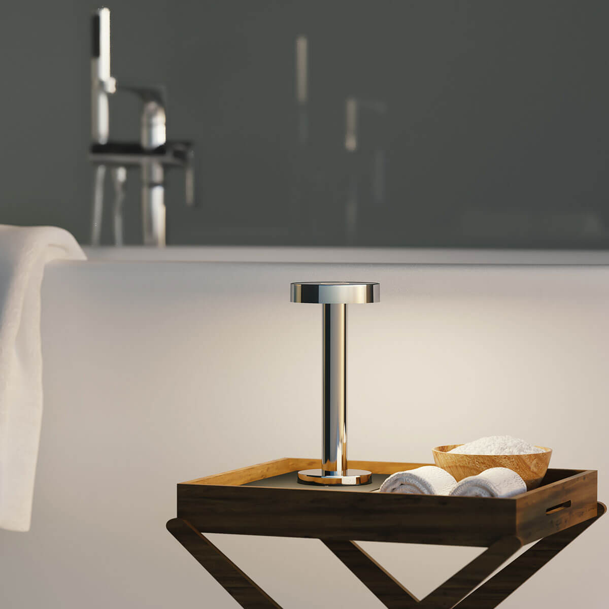 Sompex Boro LED Akkuleuchte, Chrom