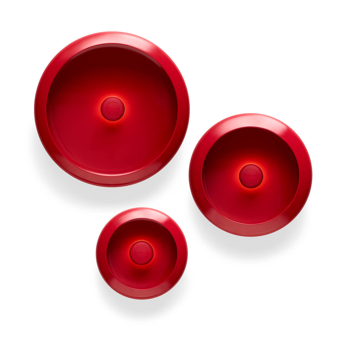 Fatboy Oloha Trio LED Akkuleuchte & Schale, Lobby red (rot) (eingeschaltet)