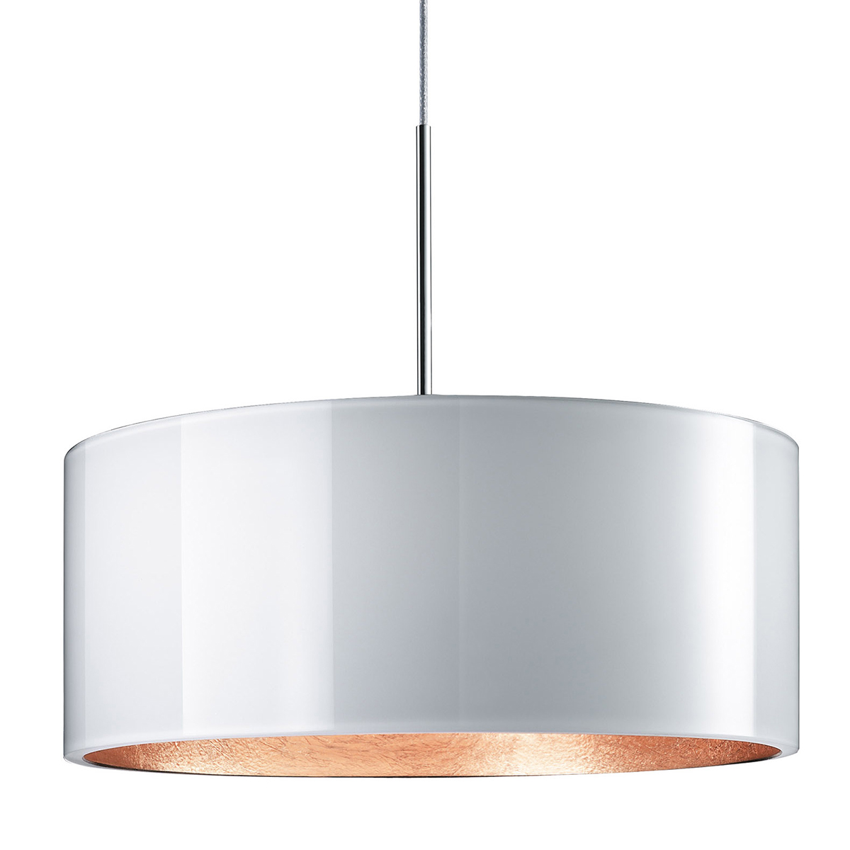 Bruck Duolare Cantara Glas 300 LED Pendelleuchte, Chrom, Rückläufer, Glas: weiß / Gold Duolare Cantara Glas 300 LED Pendel, Chrom, Auslaufmodell