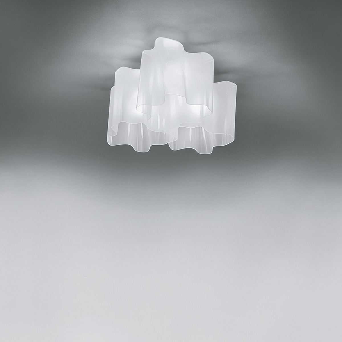 Artemide Design Logico Mini Soffitto, 3x120°, 3 Gläser, milchig weiß