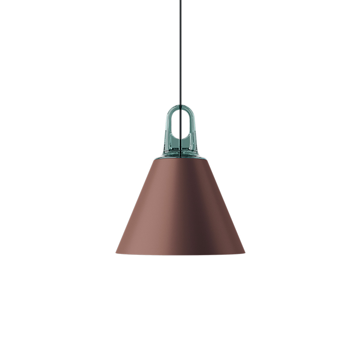 Lodes Jim Cone Pendelleuchte, türkis / Bronze