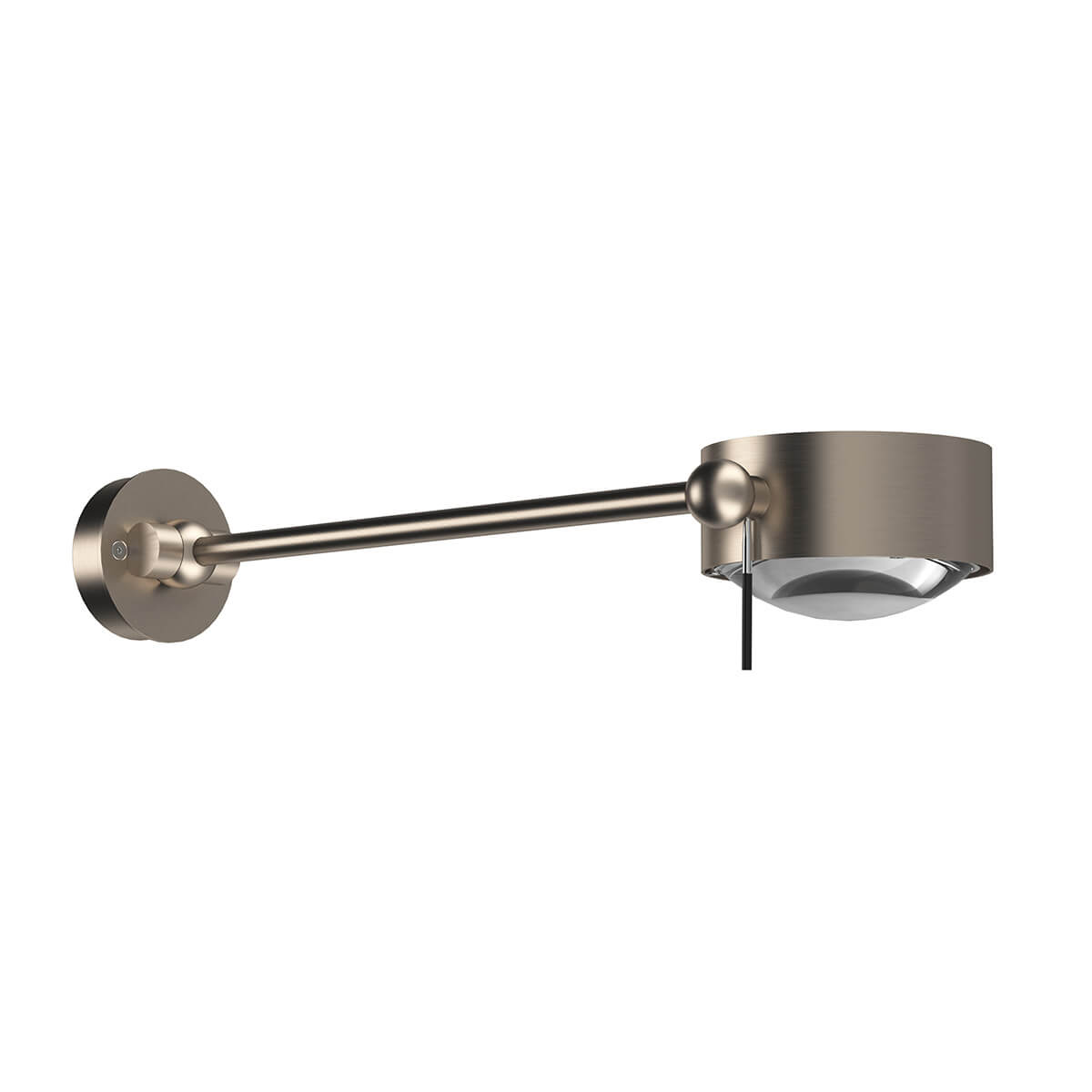 Top Light Puk Maxx Wing Single Wand- / Deckenleuchte, 30 cm, Gehäuse, Nickel matt, mit Einsätzen Glas satiniert / Linse klar (Einsätze nicht inbegriffen)