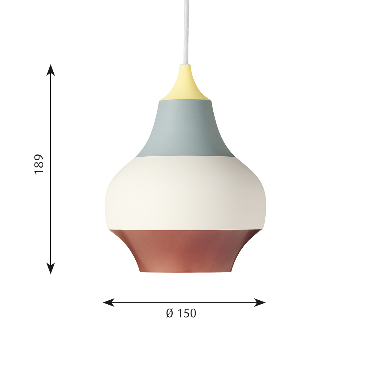Louis Poulsen Cirque Pendelleuchte, Ø: 15 cm, Maßzeichnung
