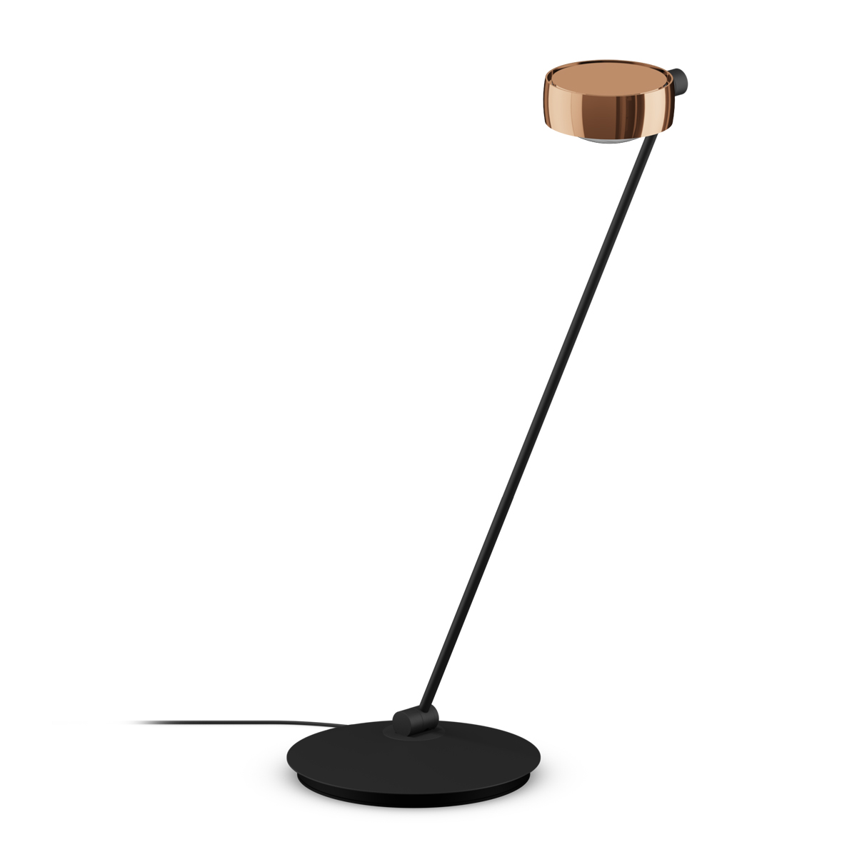 Occhio Sento C tavolo LED Tischleuchte, 80 cm, 2700 K, Ausrichtung: links vom Objekt, Roségold / schwarz matt