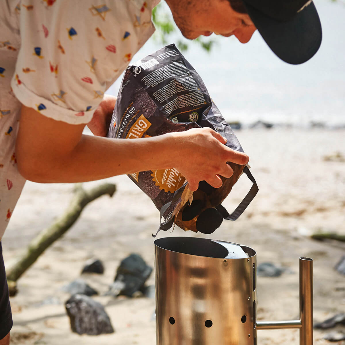 Höfats BBQ Starter Anzündkamin, Edelstahl gebürstet