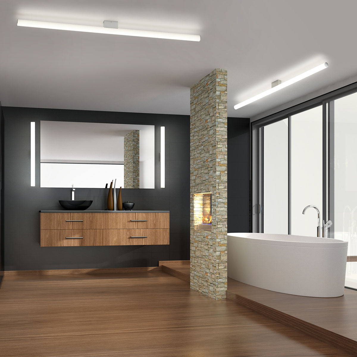 Helestra Loom LED Wand- / Spiegelleuchte, Chrom