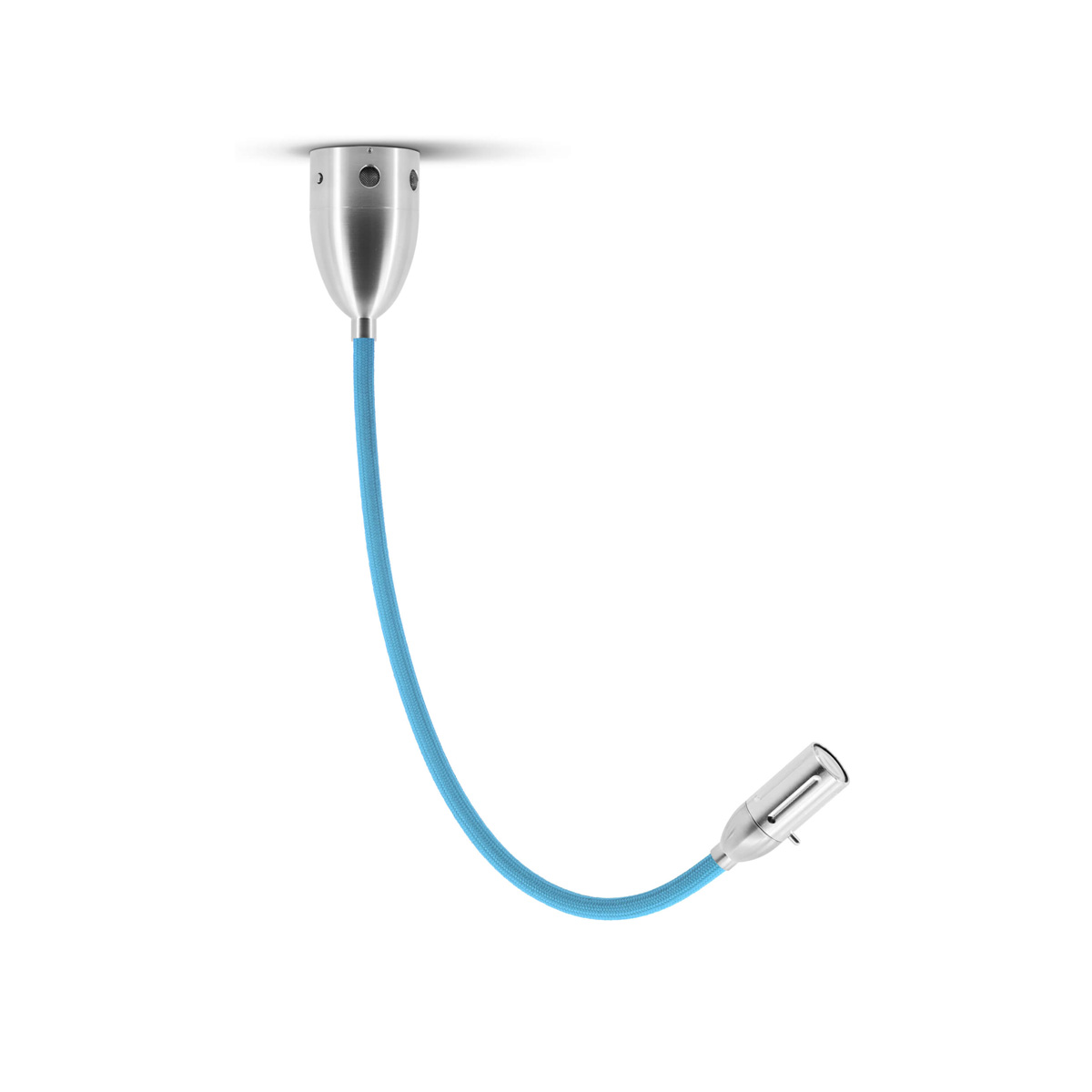 Less'n'more Zeus LED Wand- / Deckenleuchte, Flexwelle: lang, Textil: blau