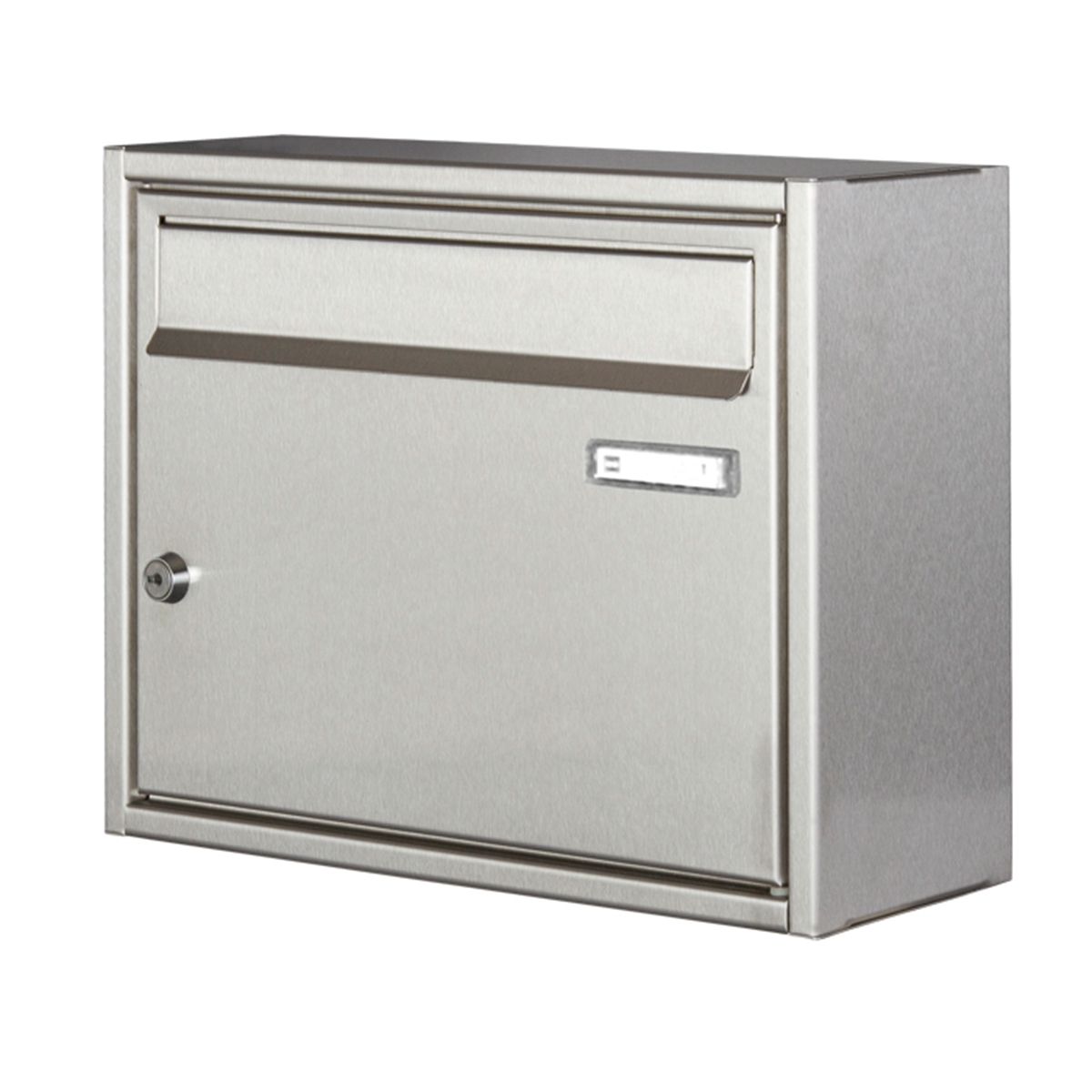 Heibi Briefkasten mit gebremster Einwurfklappe, Edelstahl geschliffen Briefkasten mit gebremster Einwurfklappe