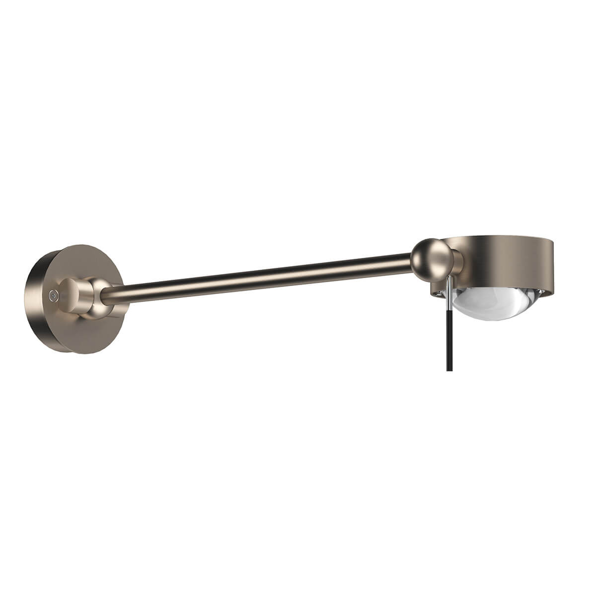 Top Light Puk Wing Single Wand- / Deckenleuchte, 30 cm, Gehäuse, Nickel matt, mit Einsätzen Glas satiniert / Linse klar (Einsätze nicht inbegriffen)