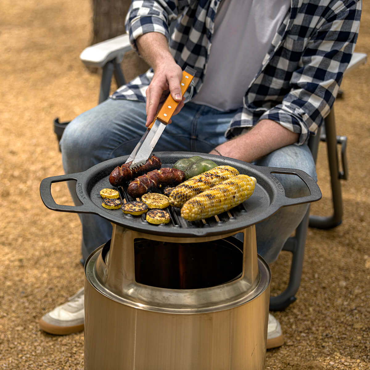 Ranger Gusseisen-Grillrost mit Aufsatz