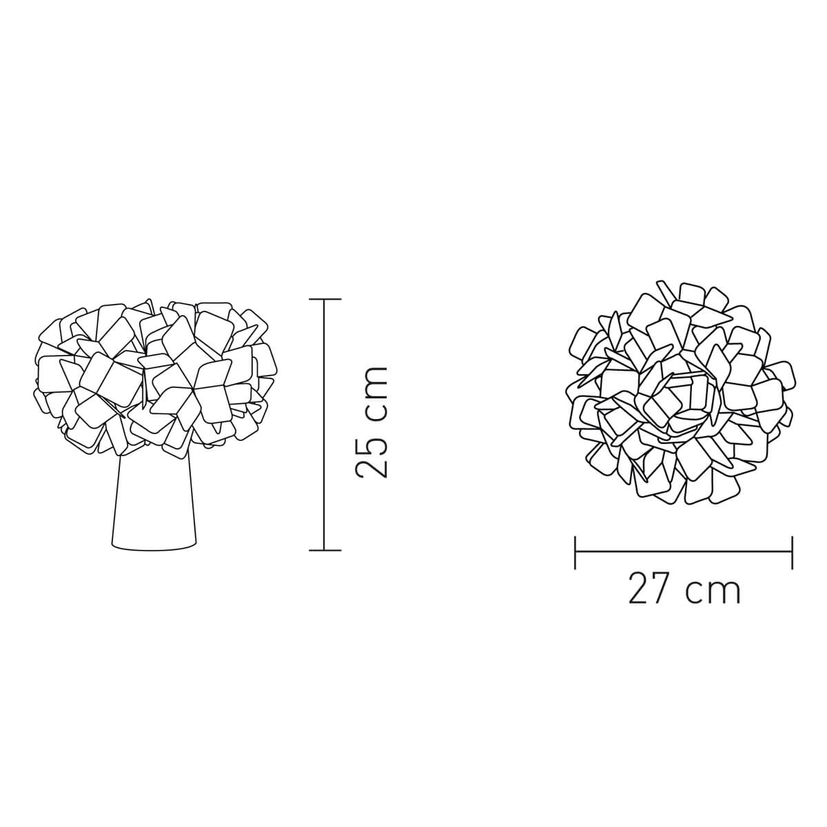 Slamp Clizia Mama Non Mama Table, Maßzeichnung