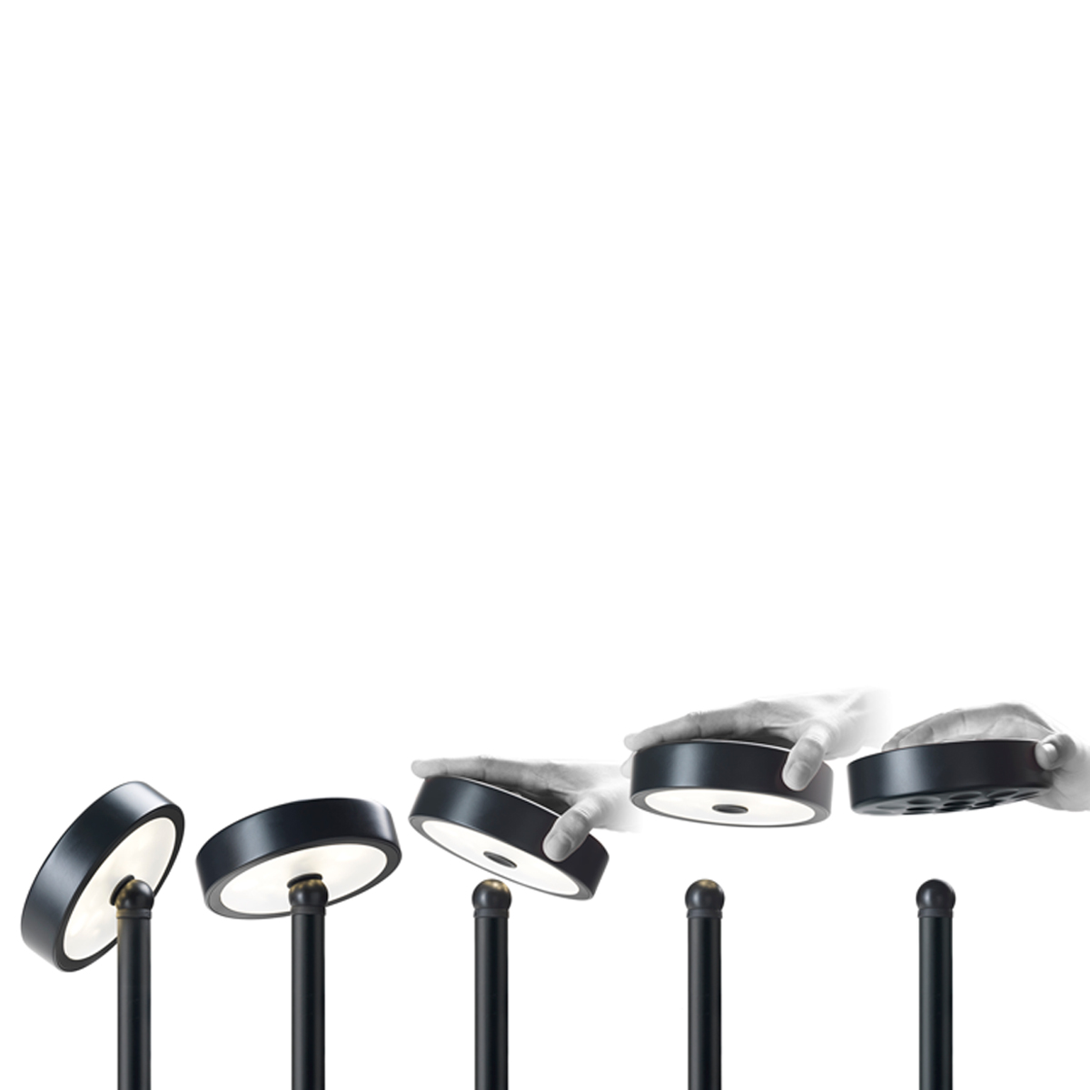 Belux U-Turn-40 LED Tischleuchte, schwarz, Verstellmöglichkeiten des Leuchtenkopfes