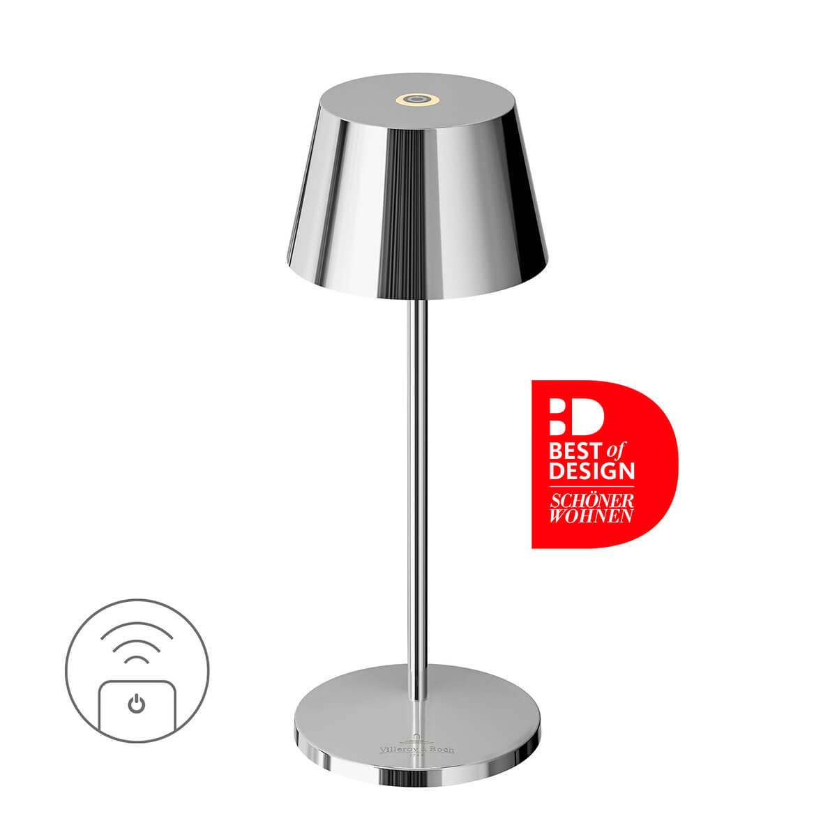 Villeroy & Boch Seoul Micro RC LED Akkuleuchte, Chrom