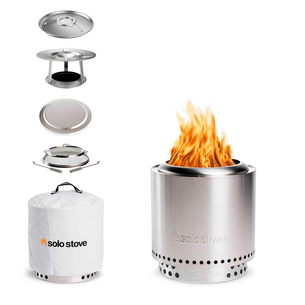 Solo Stove Ranger 2.0 Feuerschale mit Standfuß, Komplett-Set, Edelstahl Ranger 2.0 Feuerschale mit Standfuß, Komplett-Set