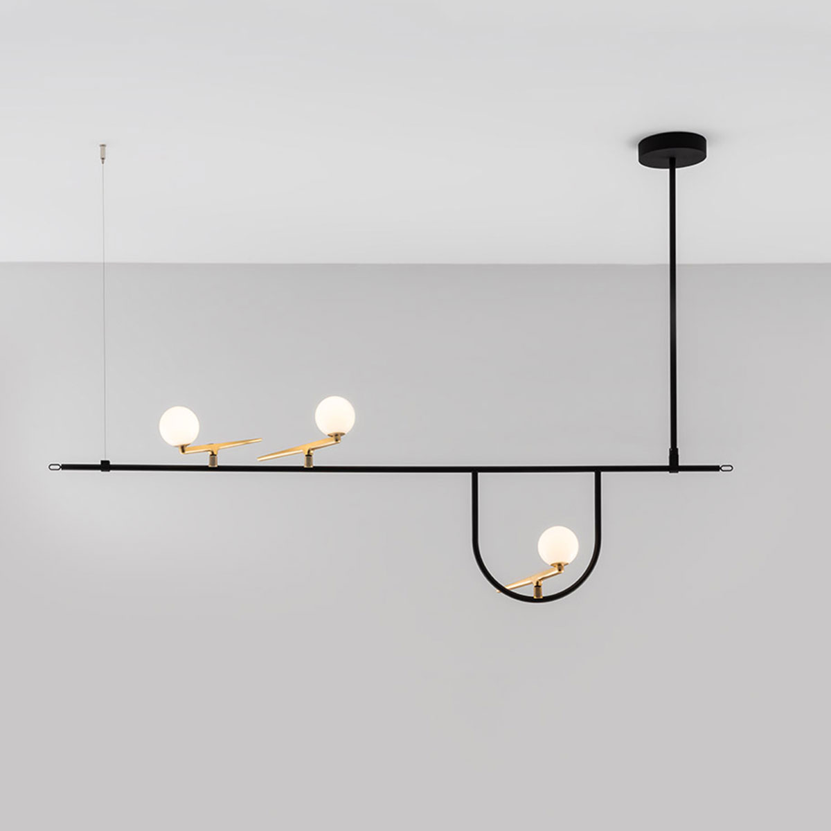 Artemide Design Yanzi 1 LED Sospensione, schwarz / Messing gebürstet Yanzi 1 LED Sospensione