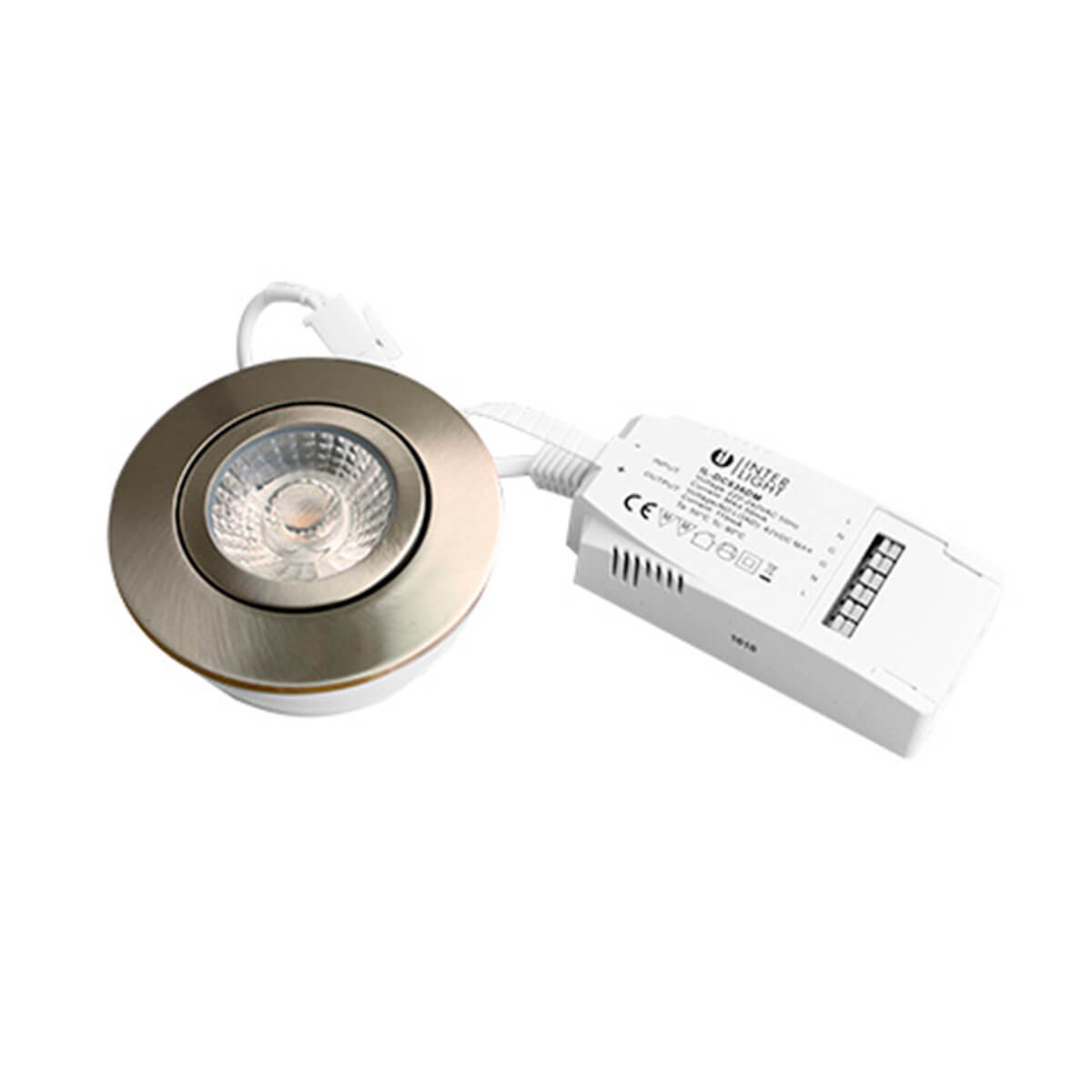 Interlight Camita Downlight IP44 LED Einbaustrahler, Chrom gebürstet